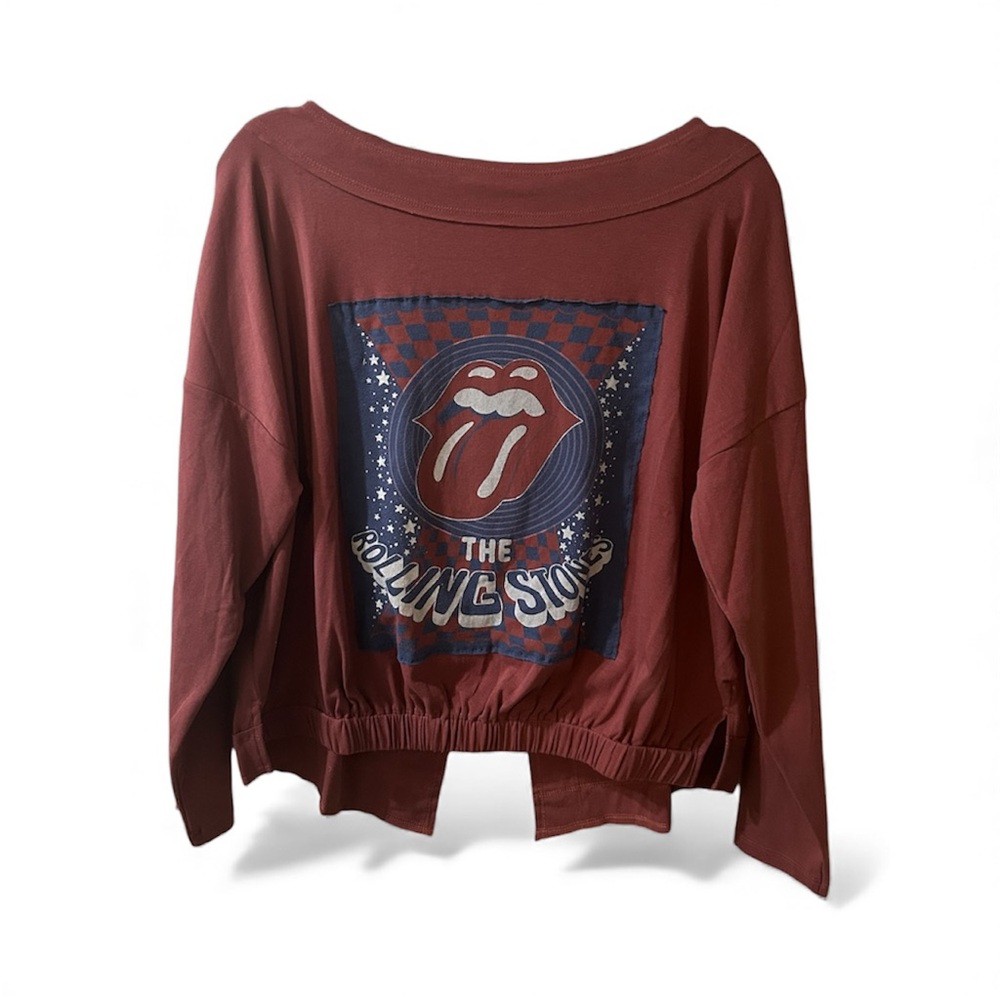 Rolling Stones Upcycled Split Back Top - image 2